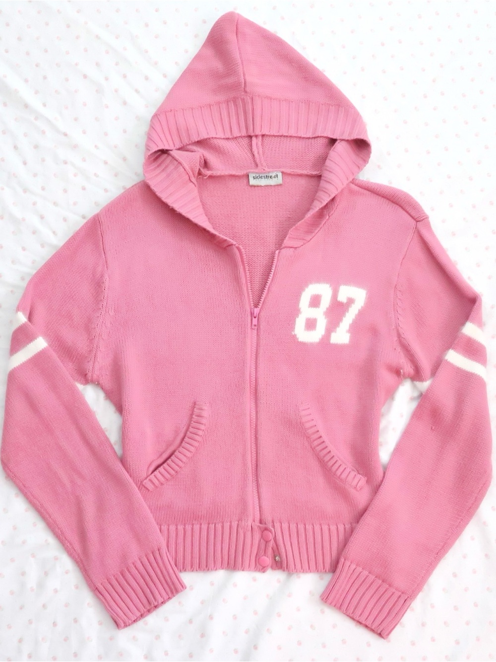 vintage rare side street pink zip up hoodie 81 graphic y2k